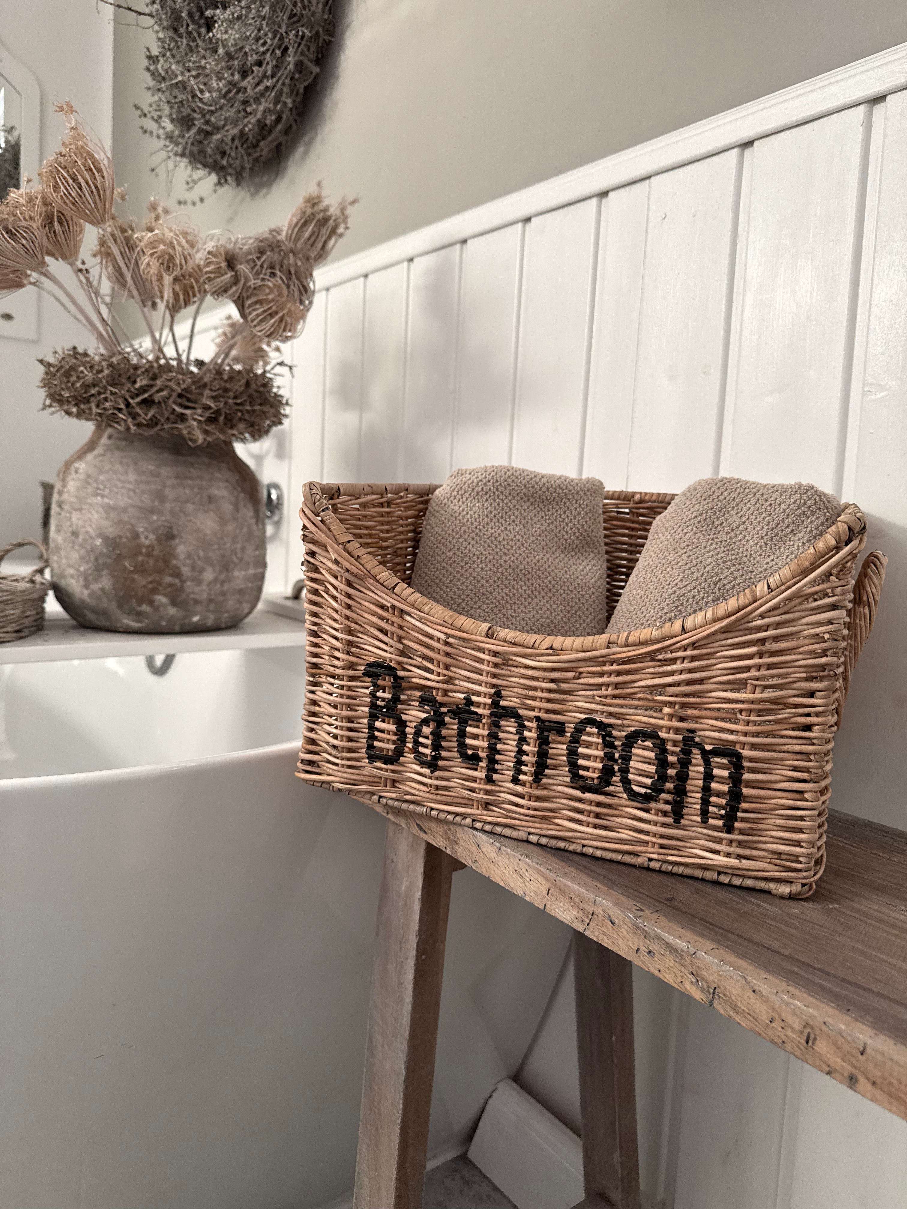 Badezimmer-Korb aus Rattan – Nordlichtgeflüster