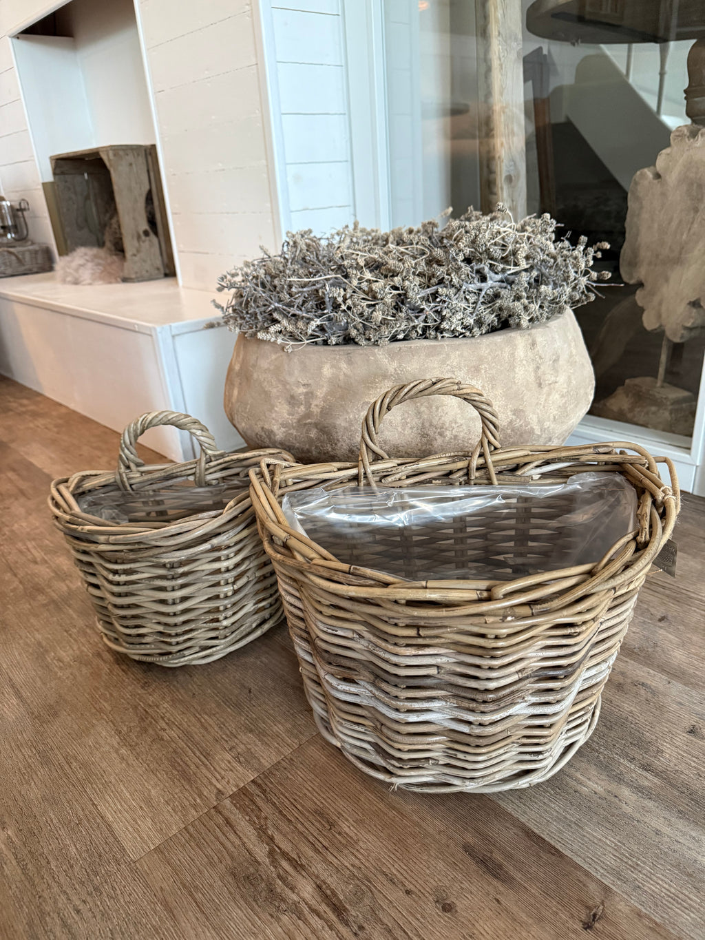 Wandkorb Rattan Groß