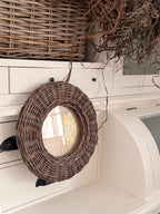 Rattan Bilderrahmen rund
