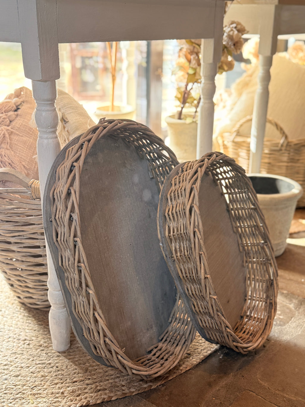 Rattan Tablett oval groß