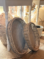 Rattan Tablett oval groß