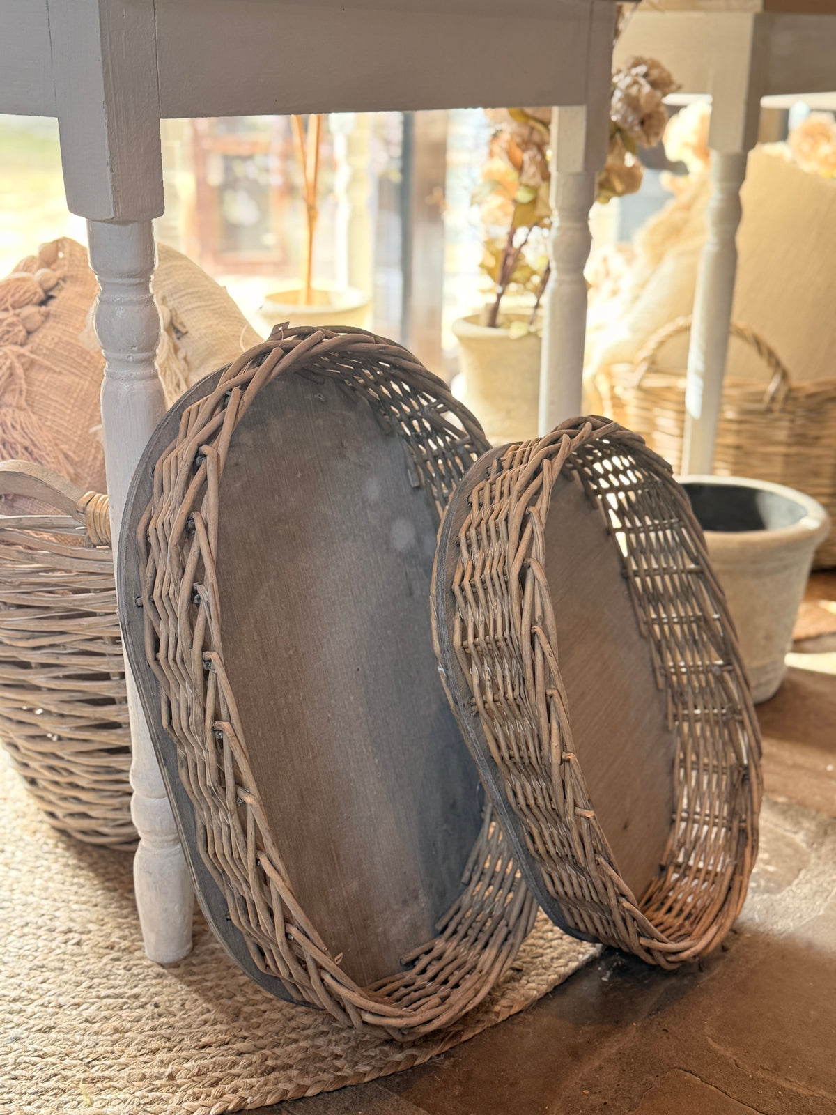 Rattan Tablett oval groß