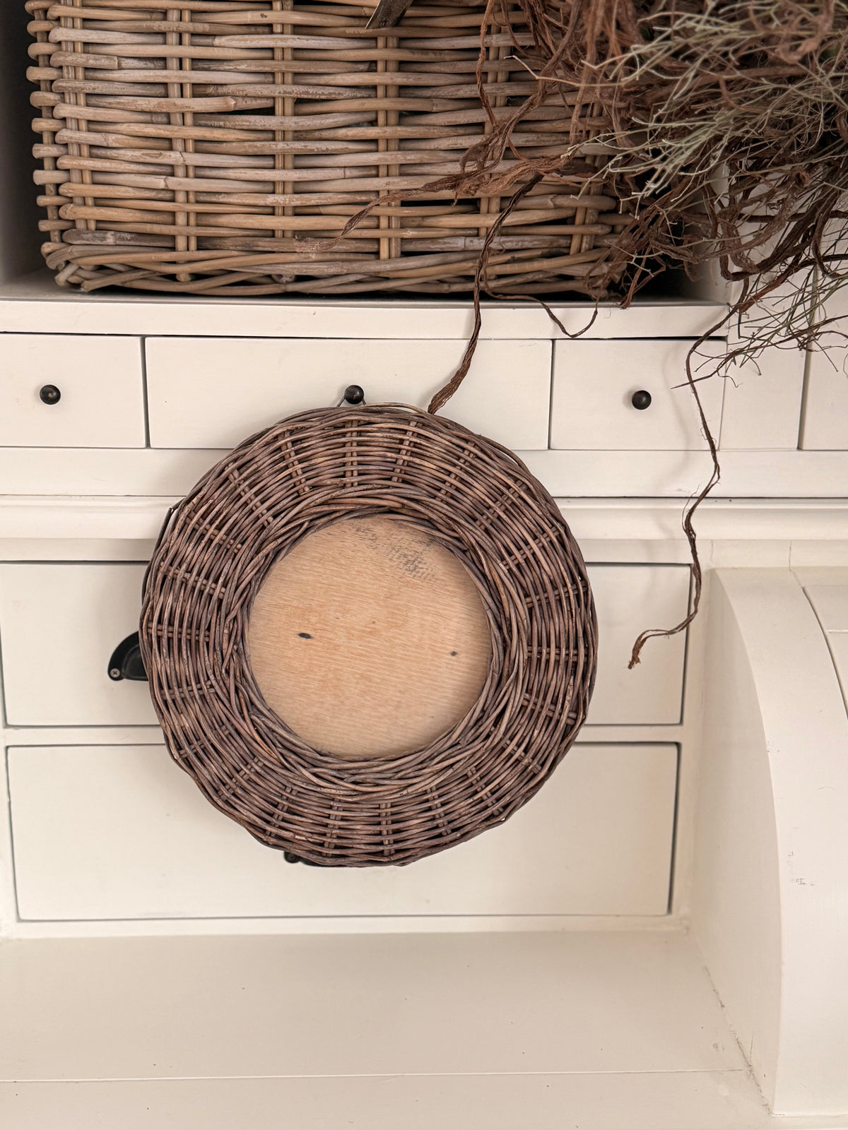 Rattan Bilderrahmen rund