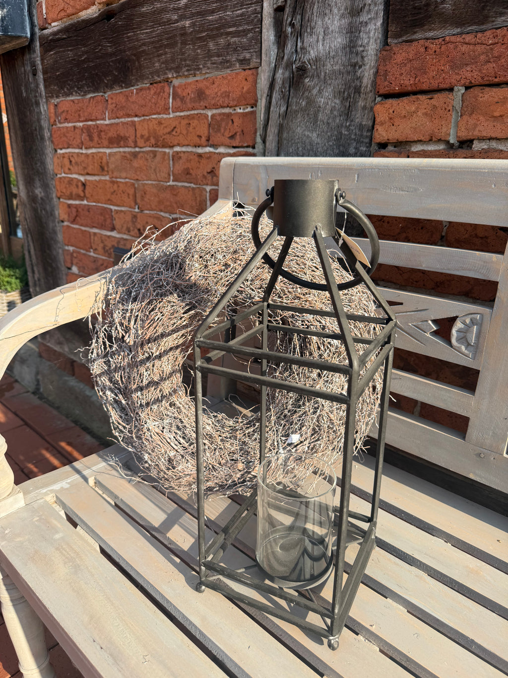 Laterne Metall mit Glas
