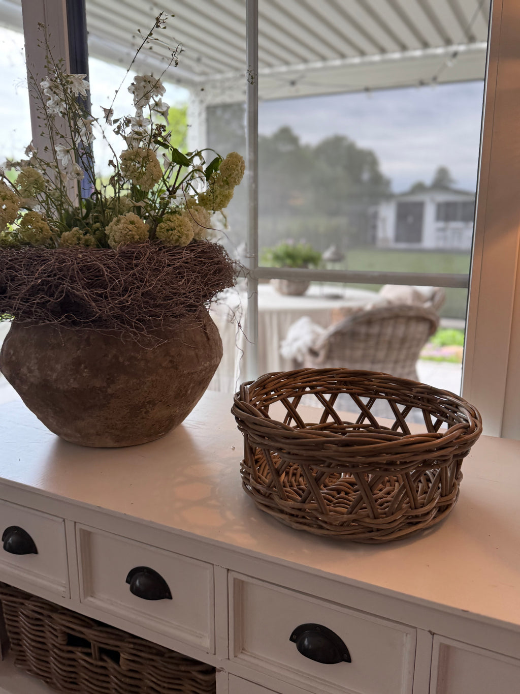 Rattan Tablett rund klein