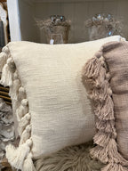 Kissen mit Quasten beige