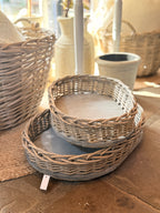 Rattan Tablett oval groß