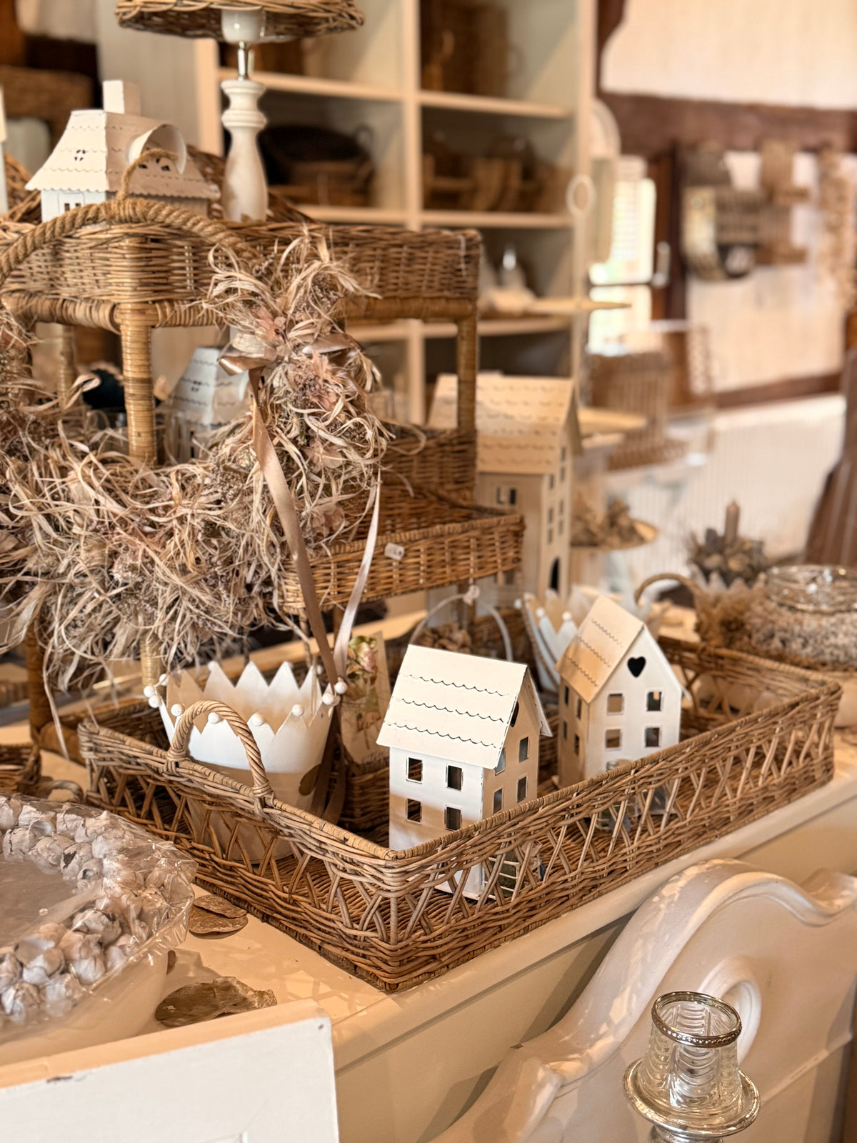 Großes Rattan Tablett