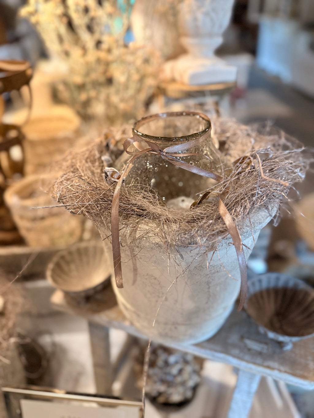 Topf / Vase Rustic mit Glas
