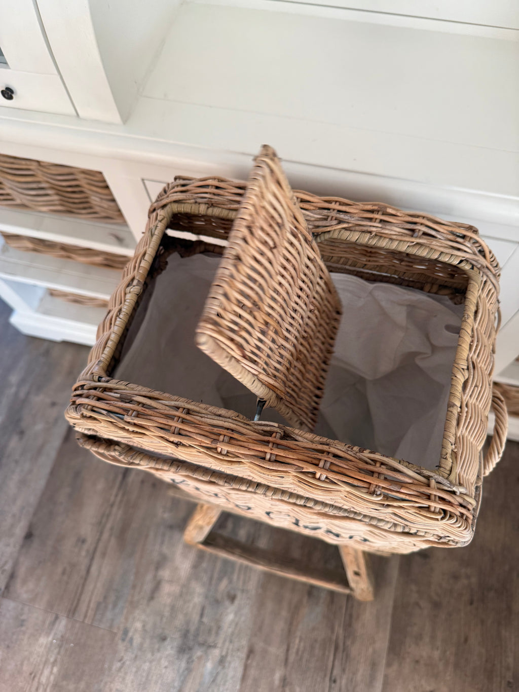 Rattan Korb Wäsche / Abfallkorb