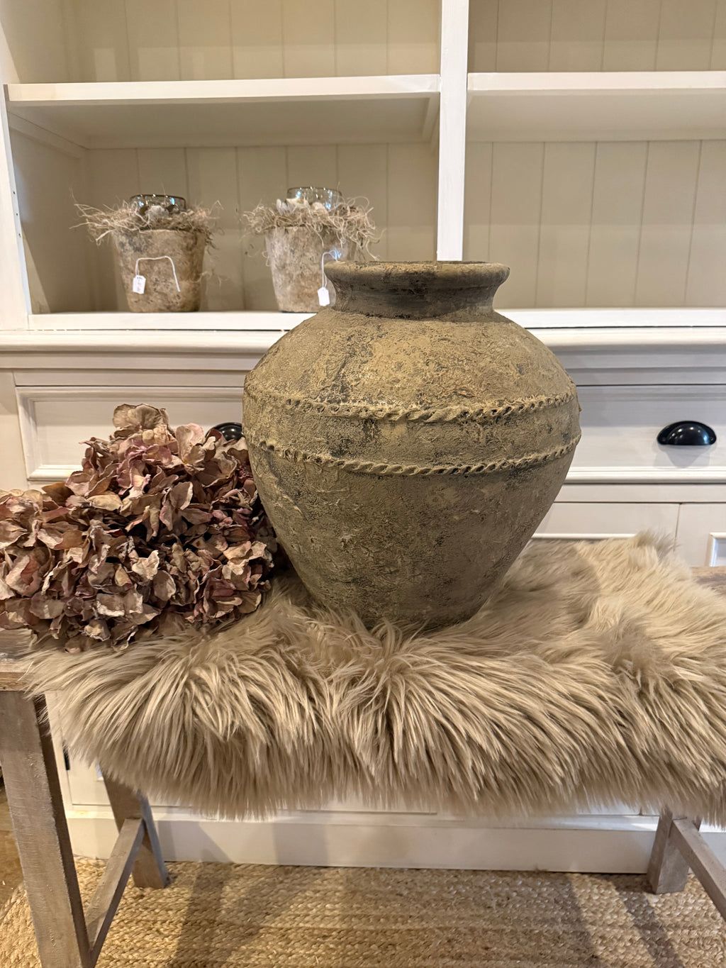 Vase aus Ton Natur