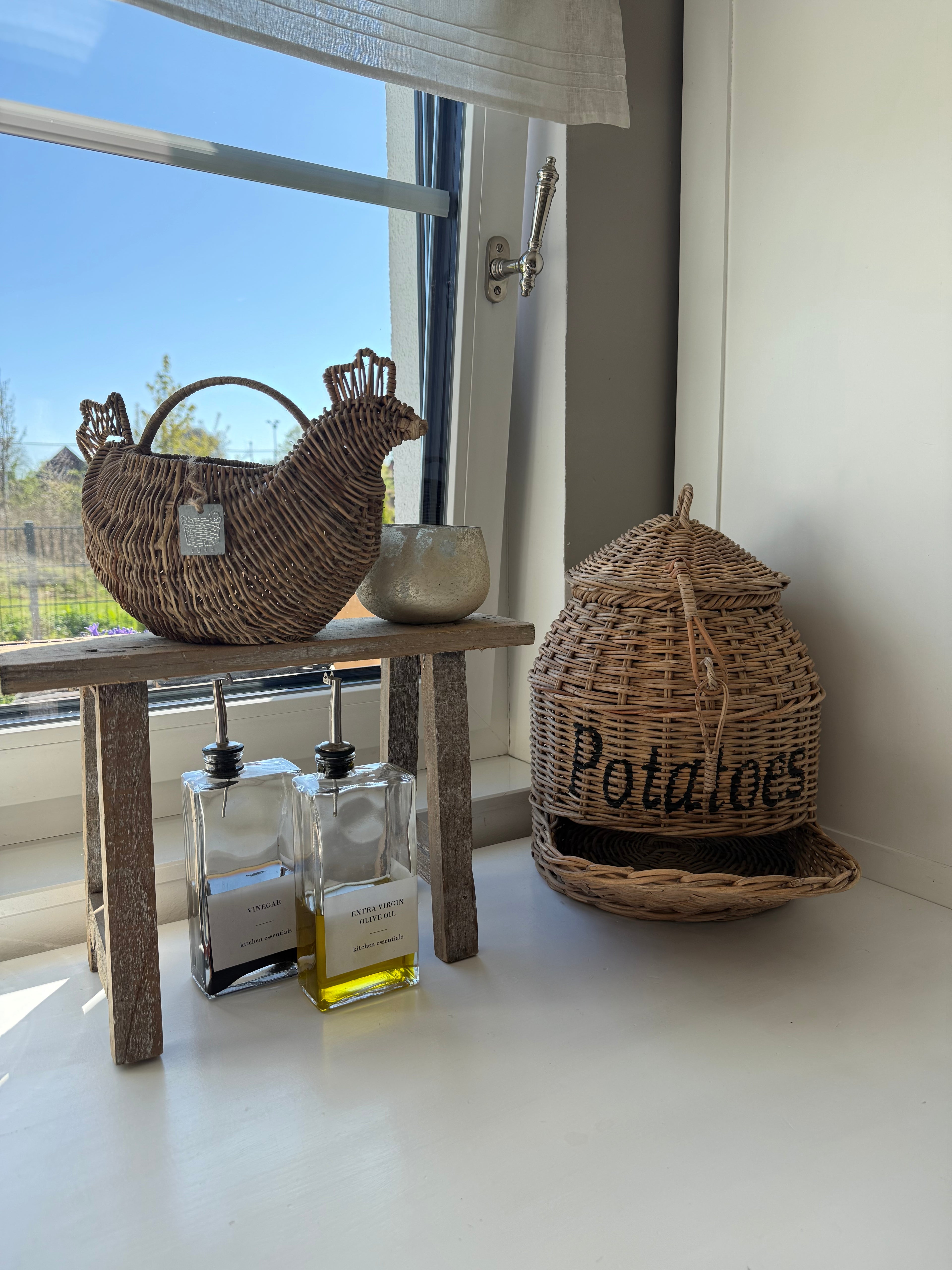 Kartoffelkorb aus Rattan