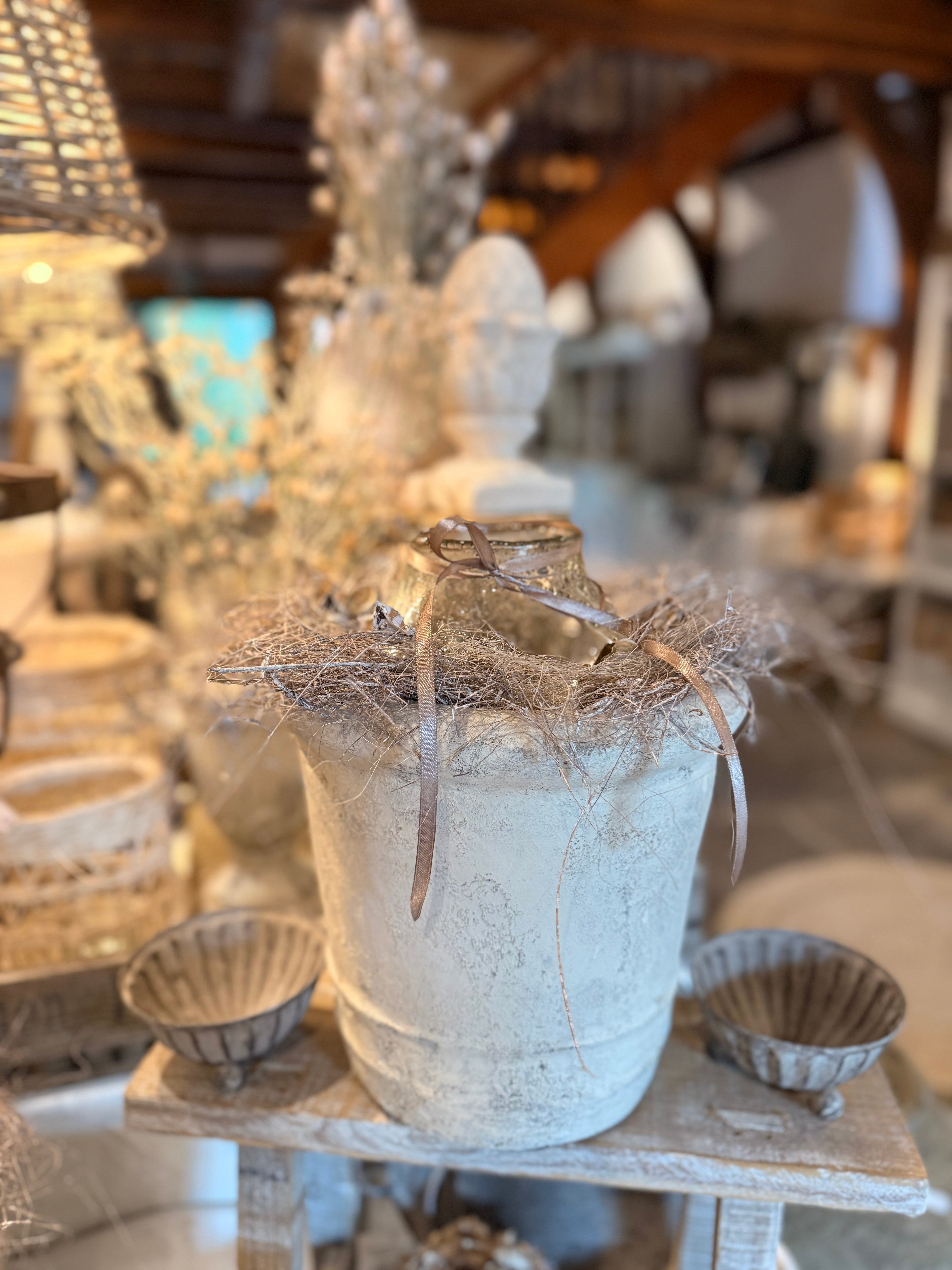 Topf / Vase Rustic mit Glas