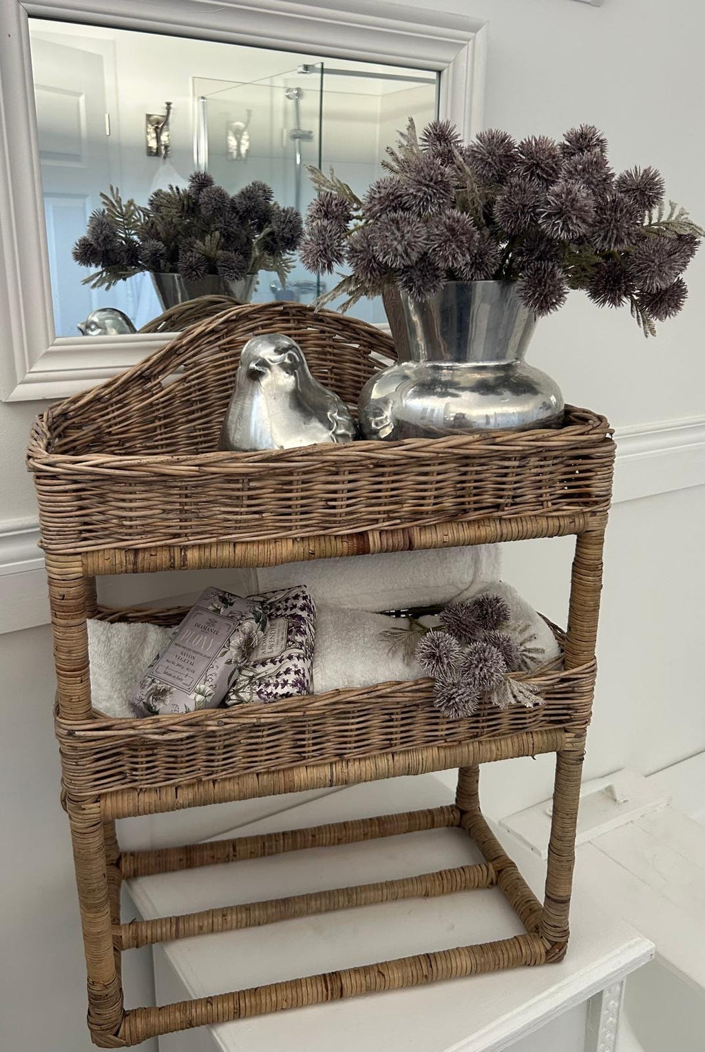 Handtuchregal aus Rattan