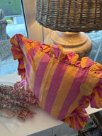 Landhaus Kissen Pink gestreift