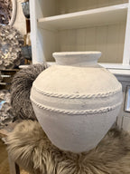 Vase aus Ton weiß