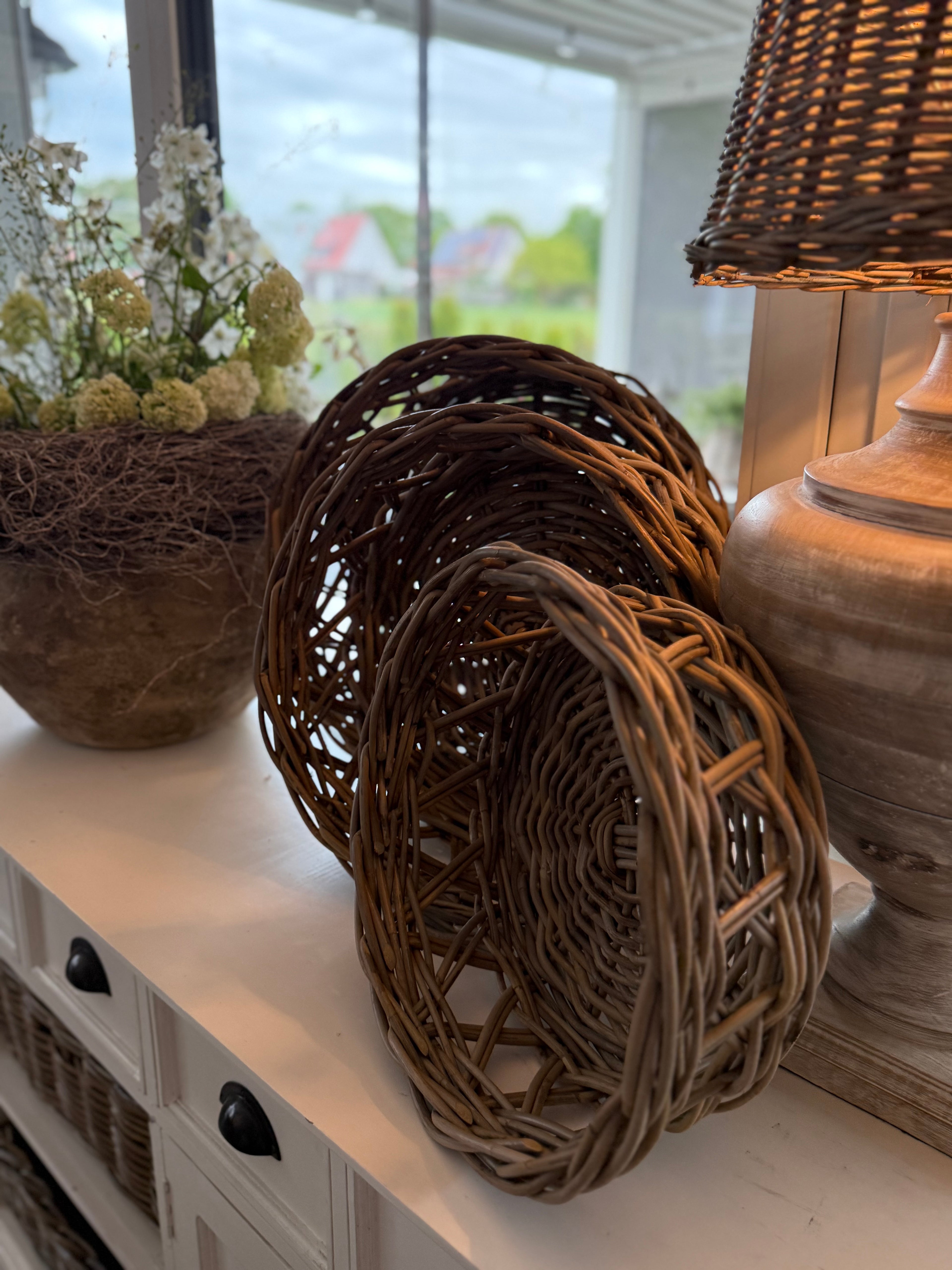 Rattan Tablett rund groß
