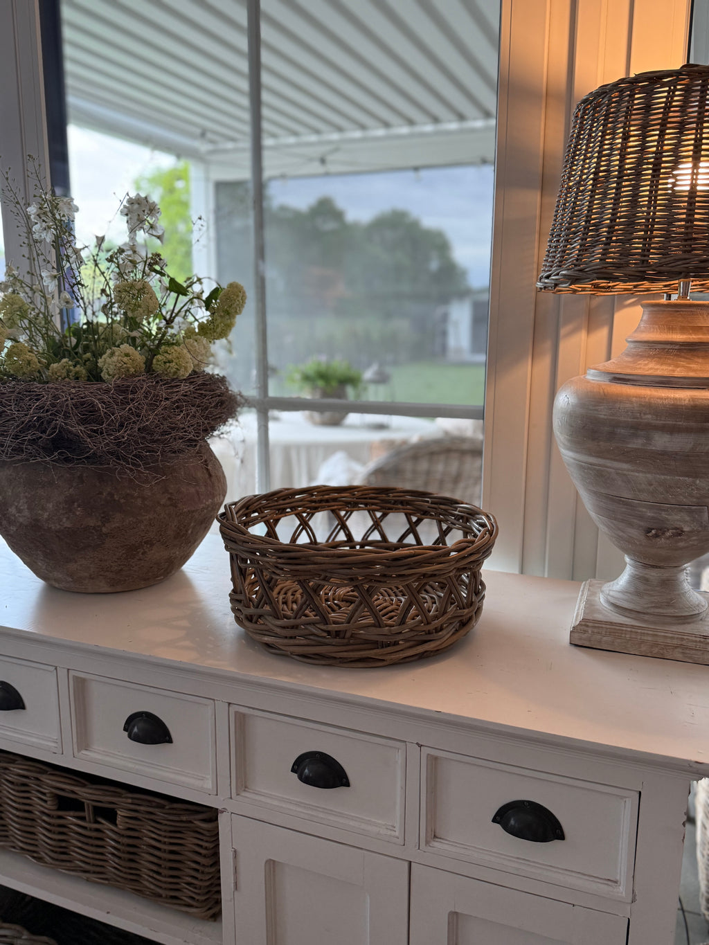 Rattan Tablett rund mittel