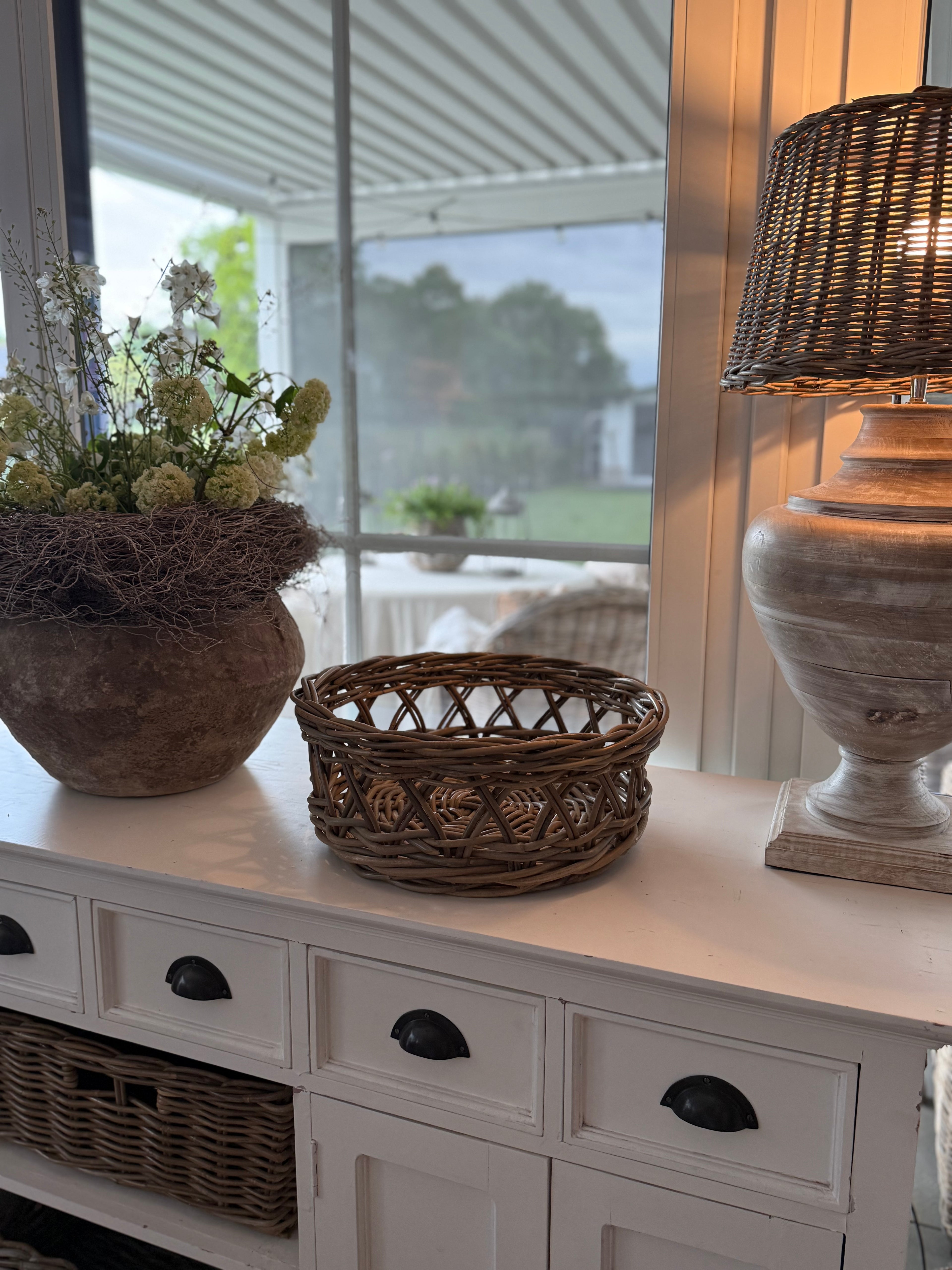 Rattan Tablett rund mittel