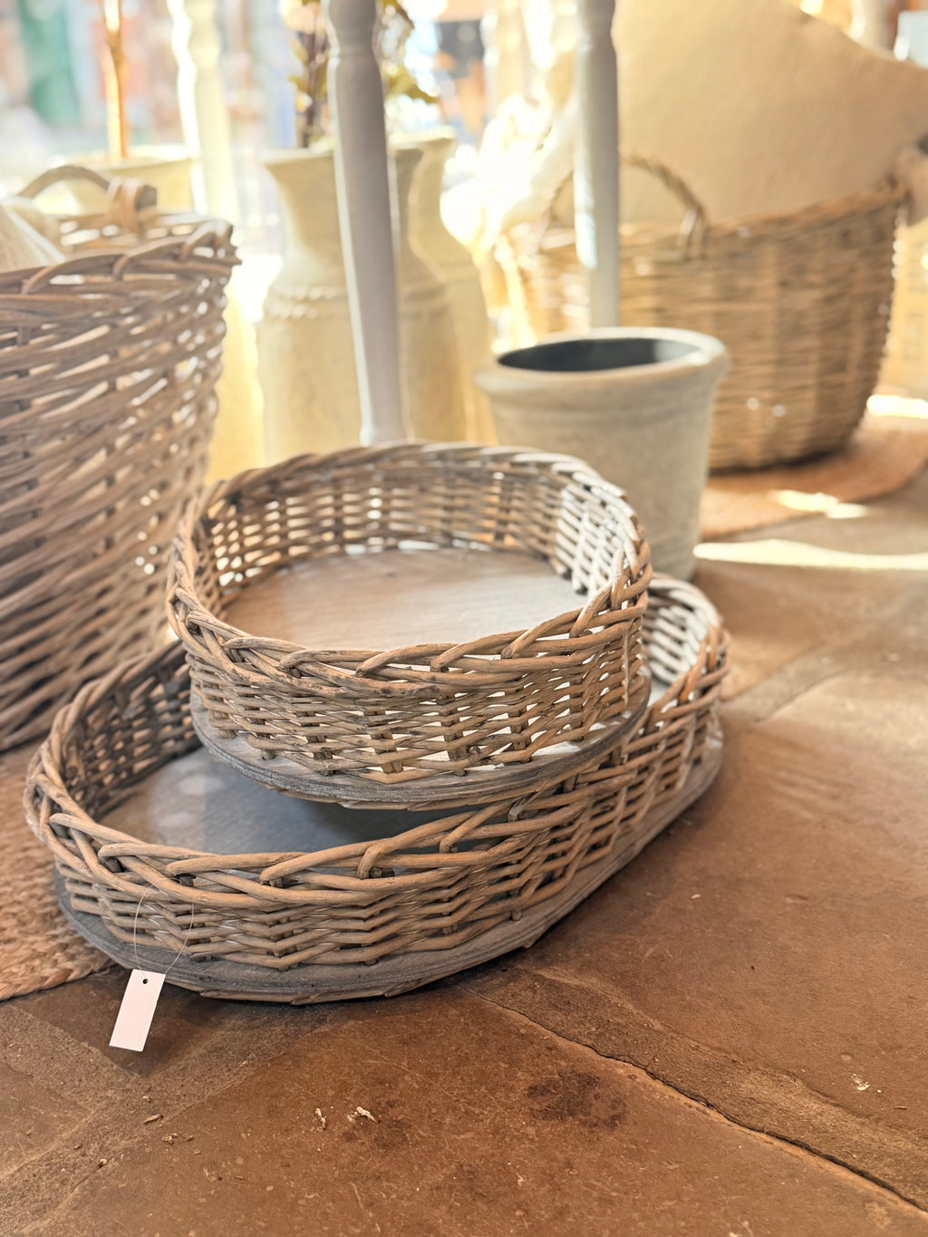 Rattan Tablett oval groß