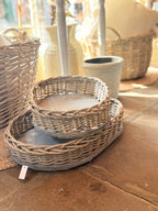 Rattan Tablett oval groß