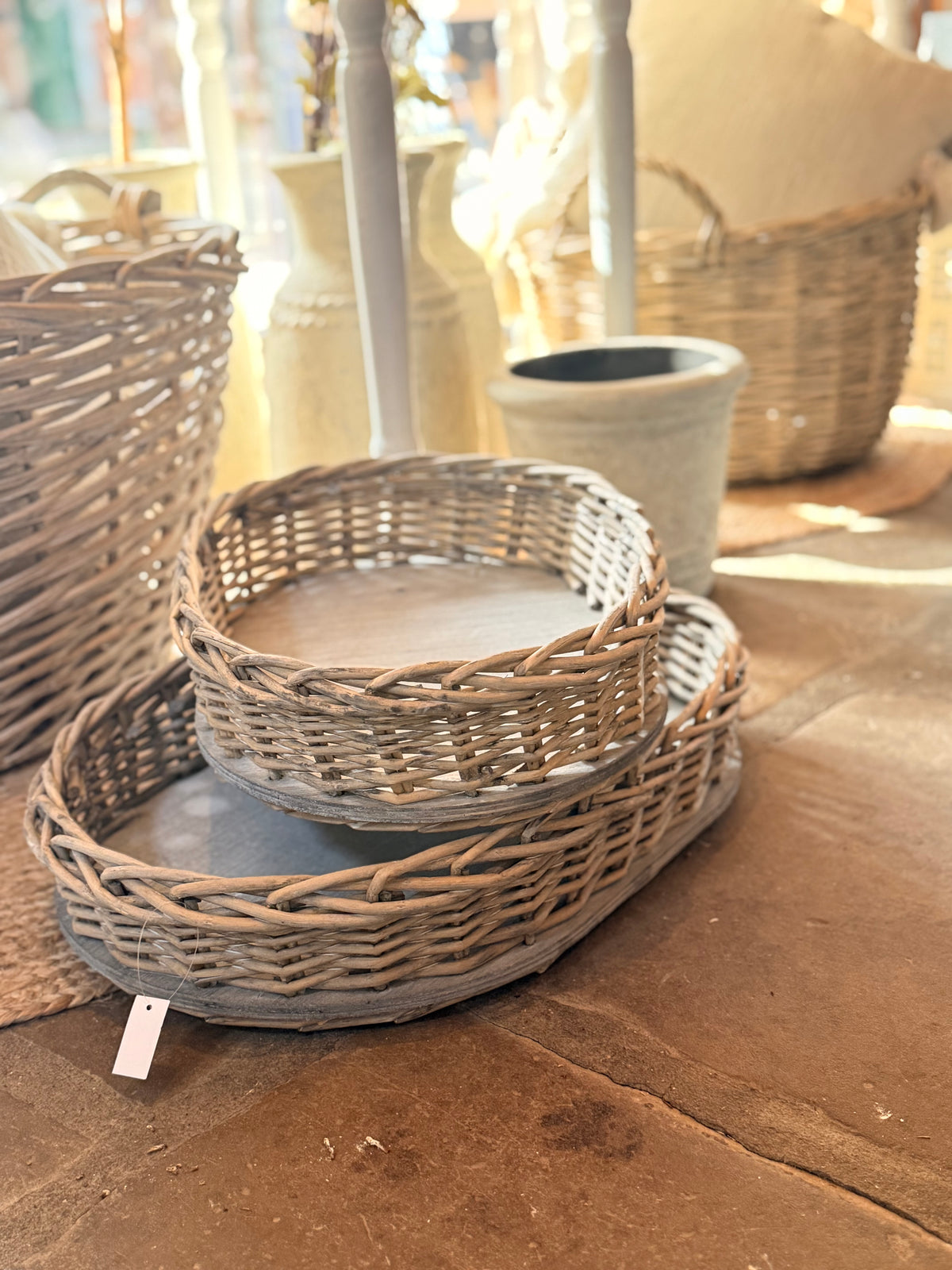 Rattan Tablett oval groß
