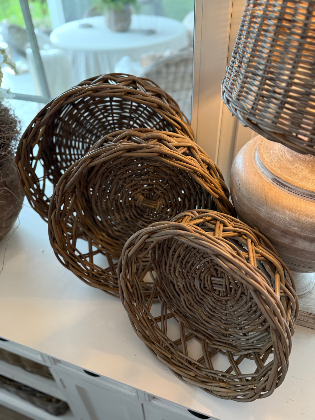 Rattan Tablett rund groß