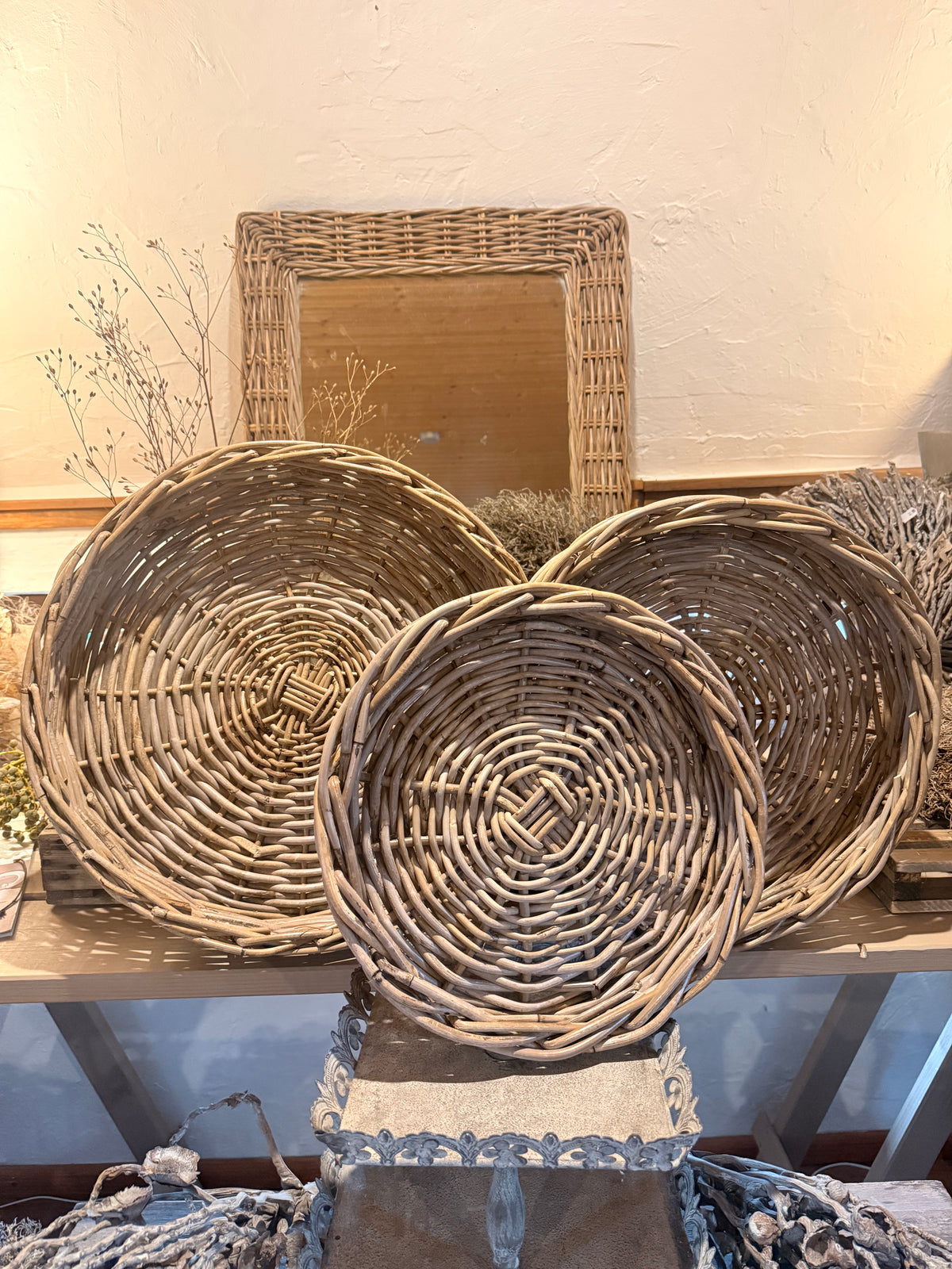 Rattan Tablett Groß