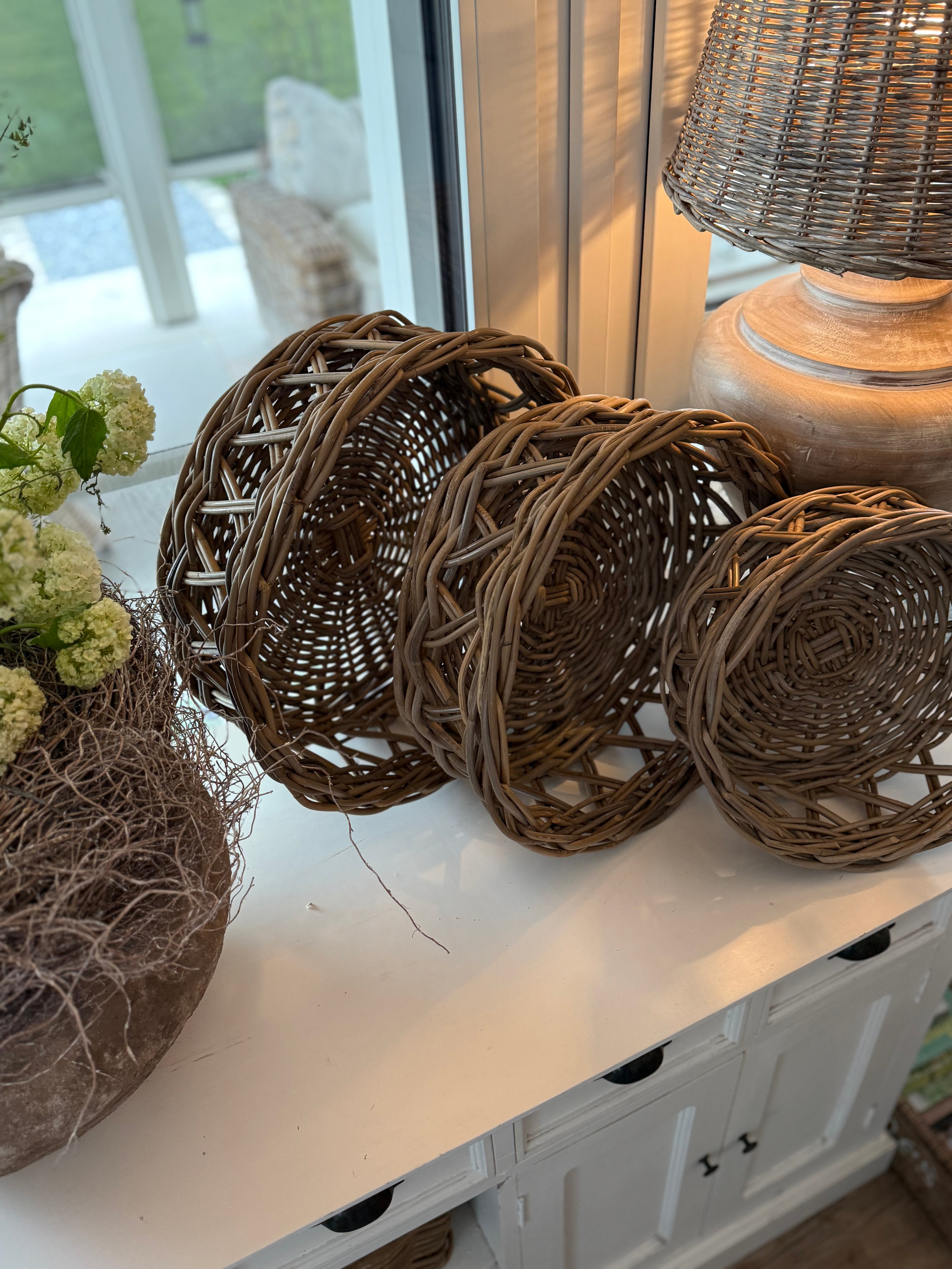 Rattan Tablett rund groß