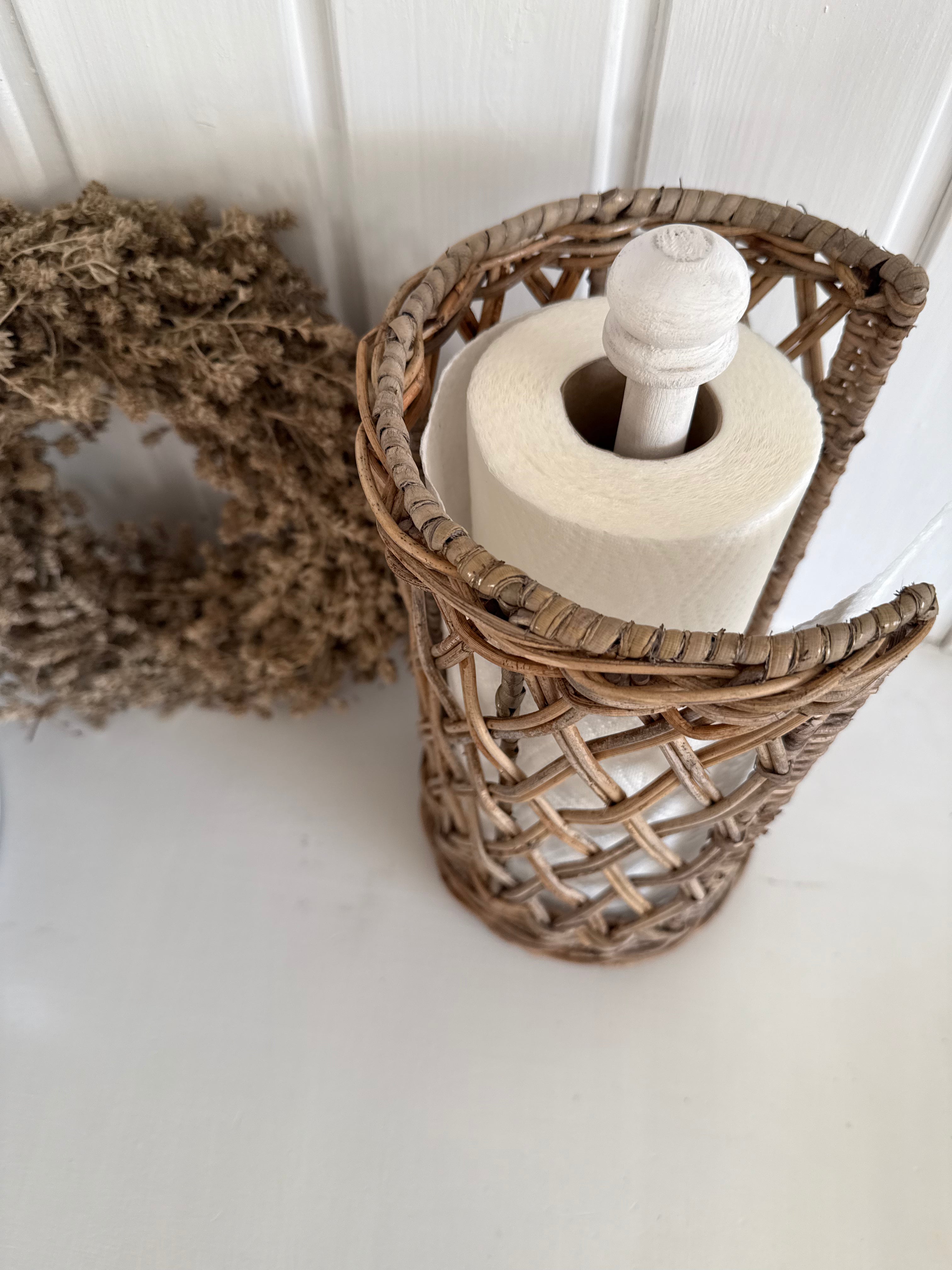 Rattan Küchenrollenhalter