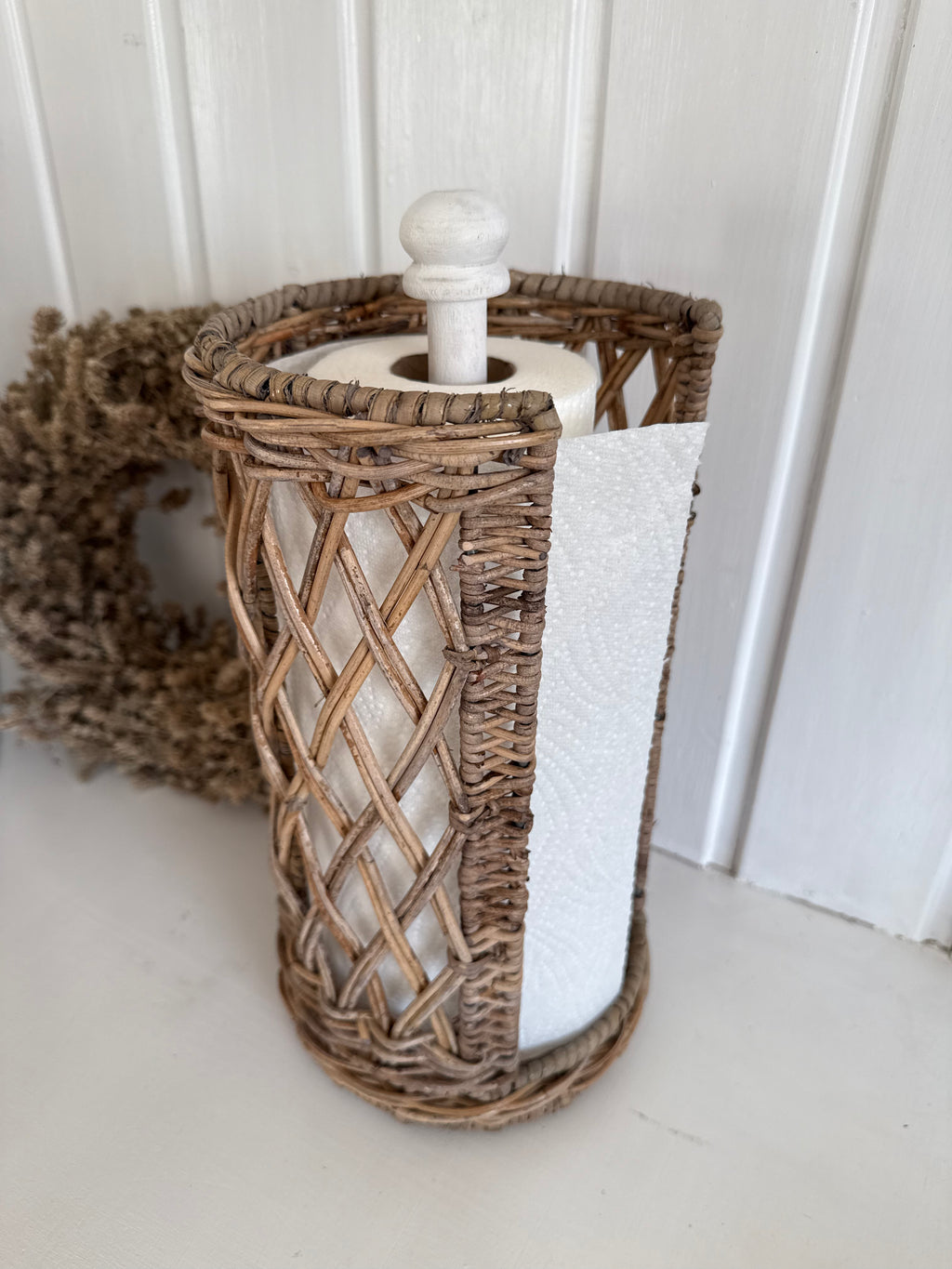 Rattan Küchenrollenhalter