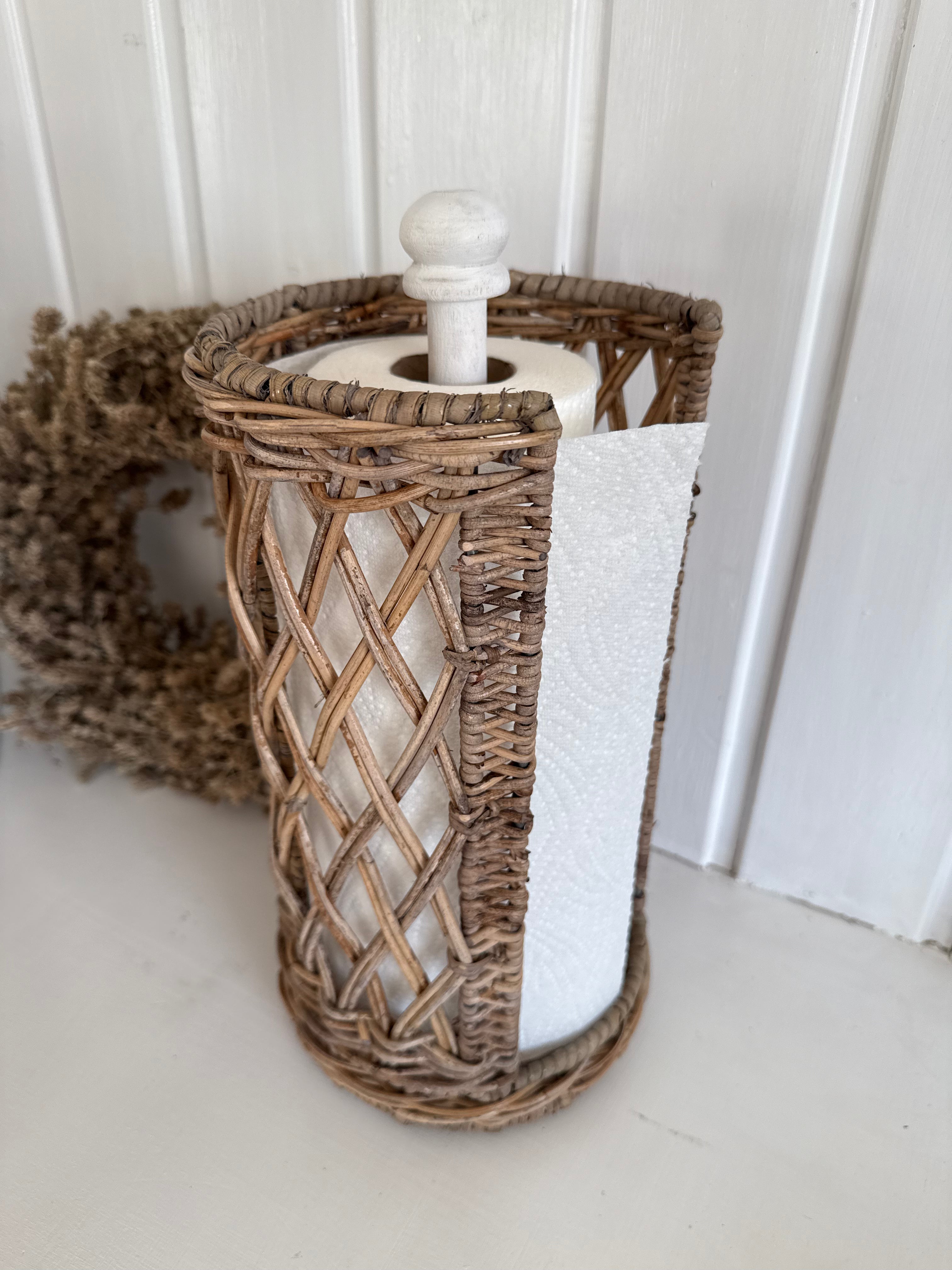 Rattan Küchenrollenhalter