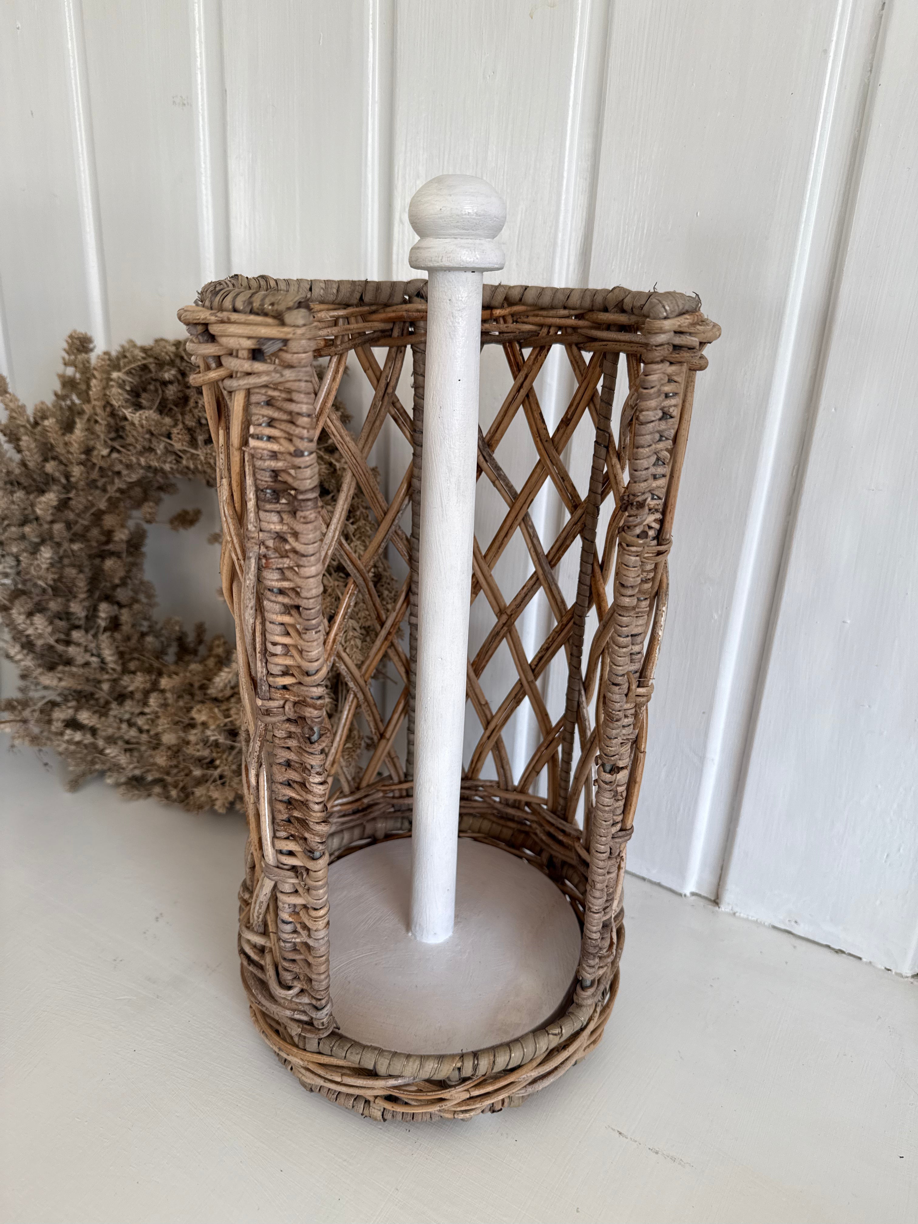 Rattan Küchenrollenhalter