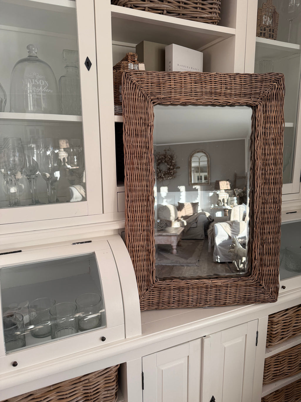 Rattan Spiegel