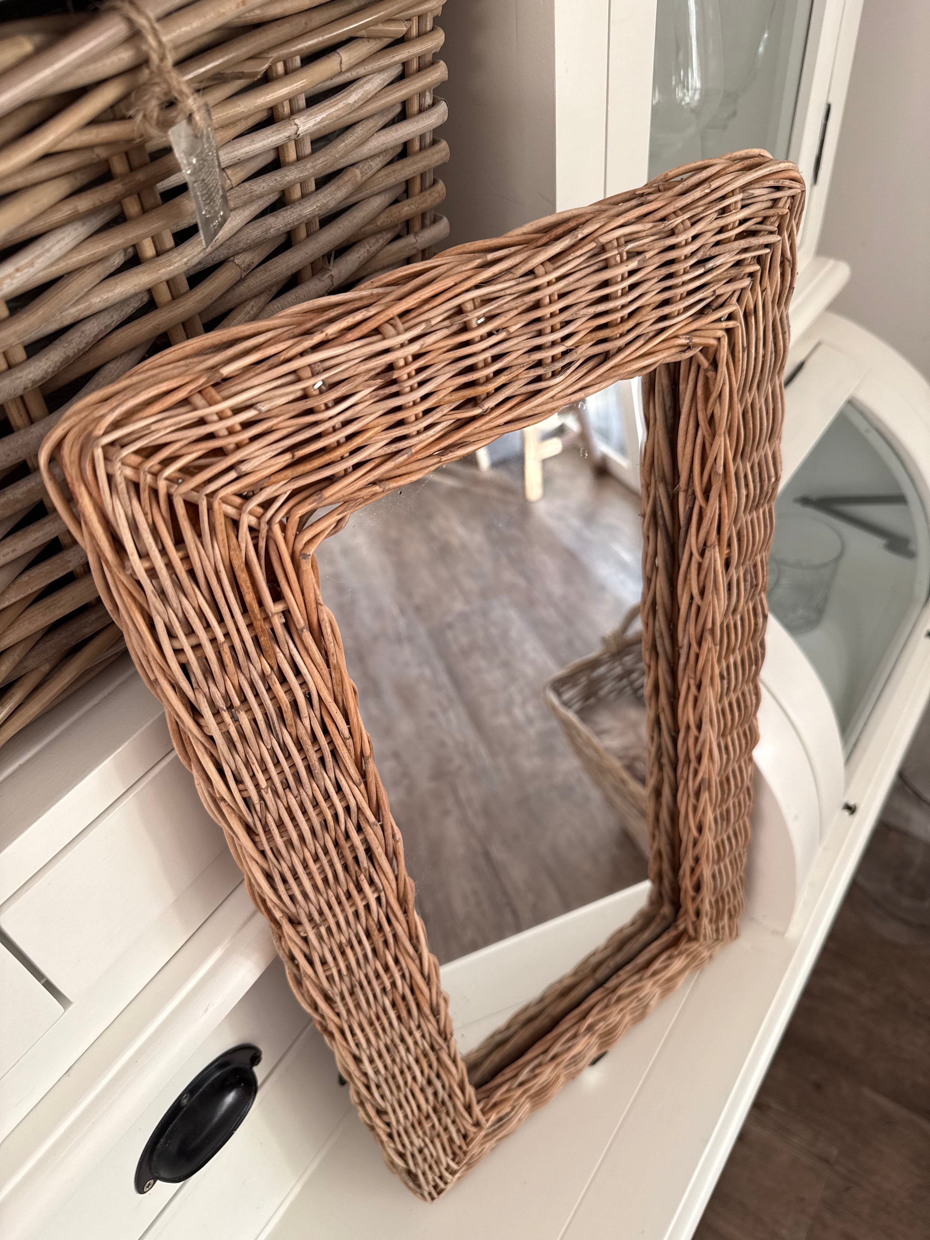 Rattan Spiegel