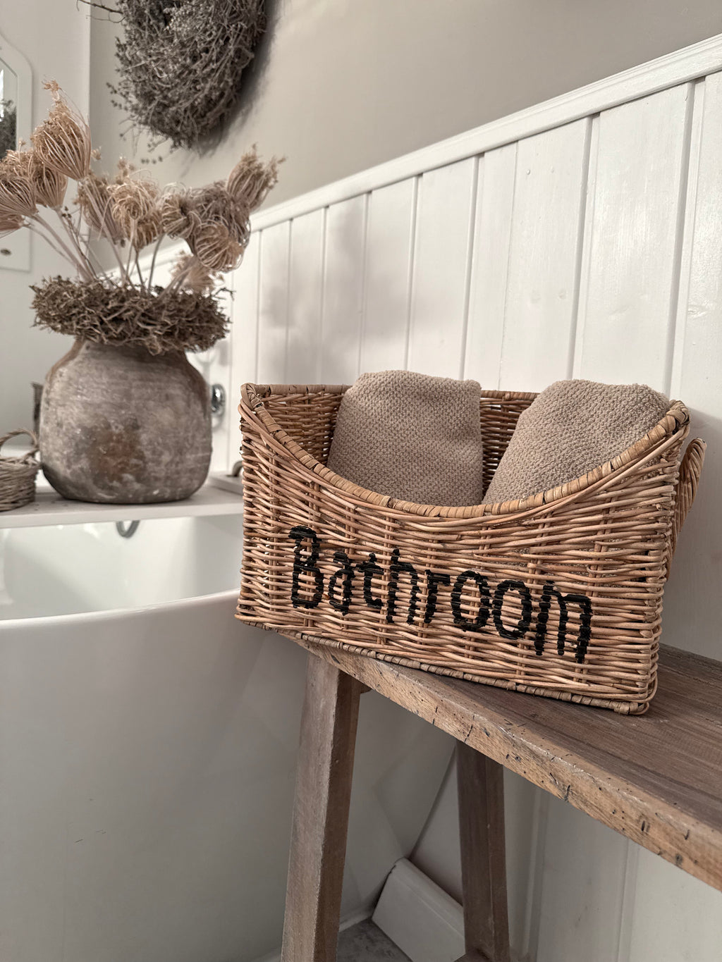 Badezimmer-Korb aus Rattan