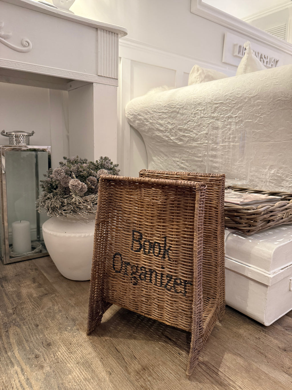 Rattan Bücher-Organizer