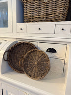 Rattan Tablett 2er Set