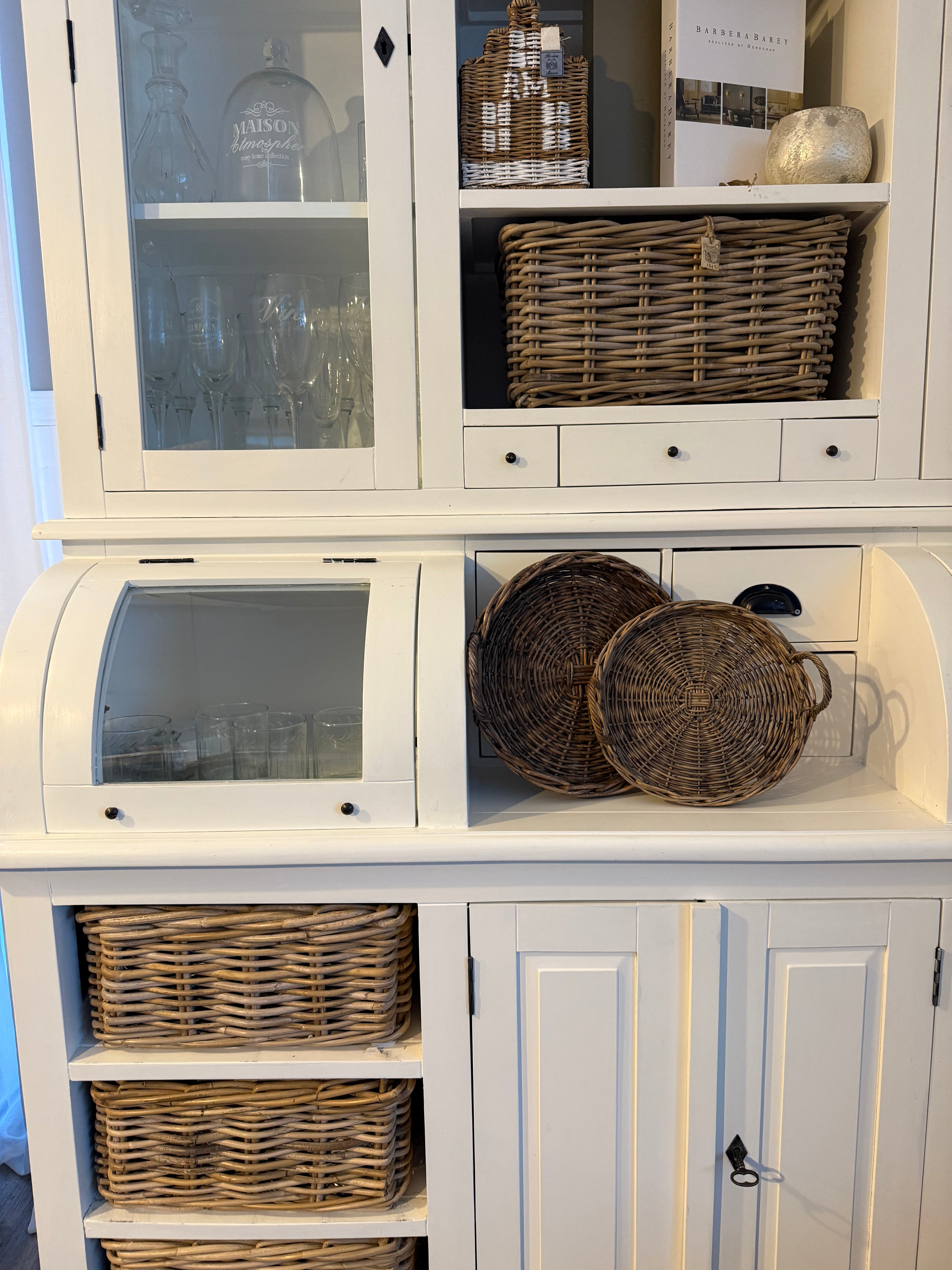 Rattan Tablett 2er Set