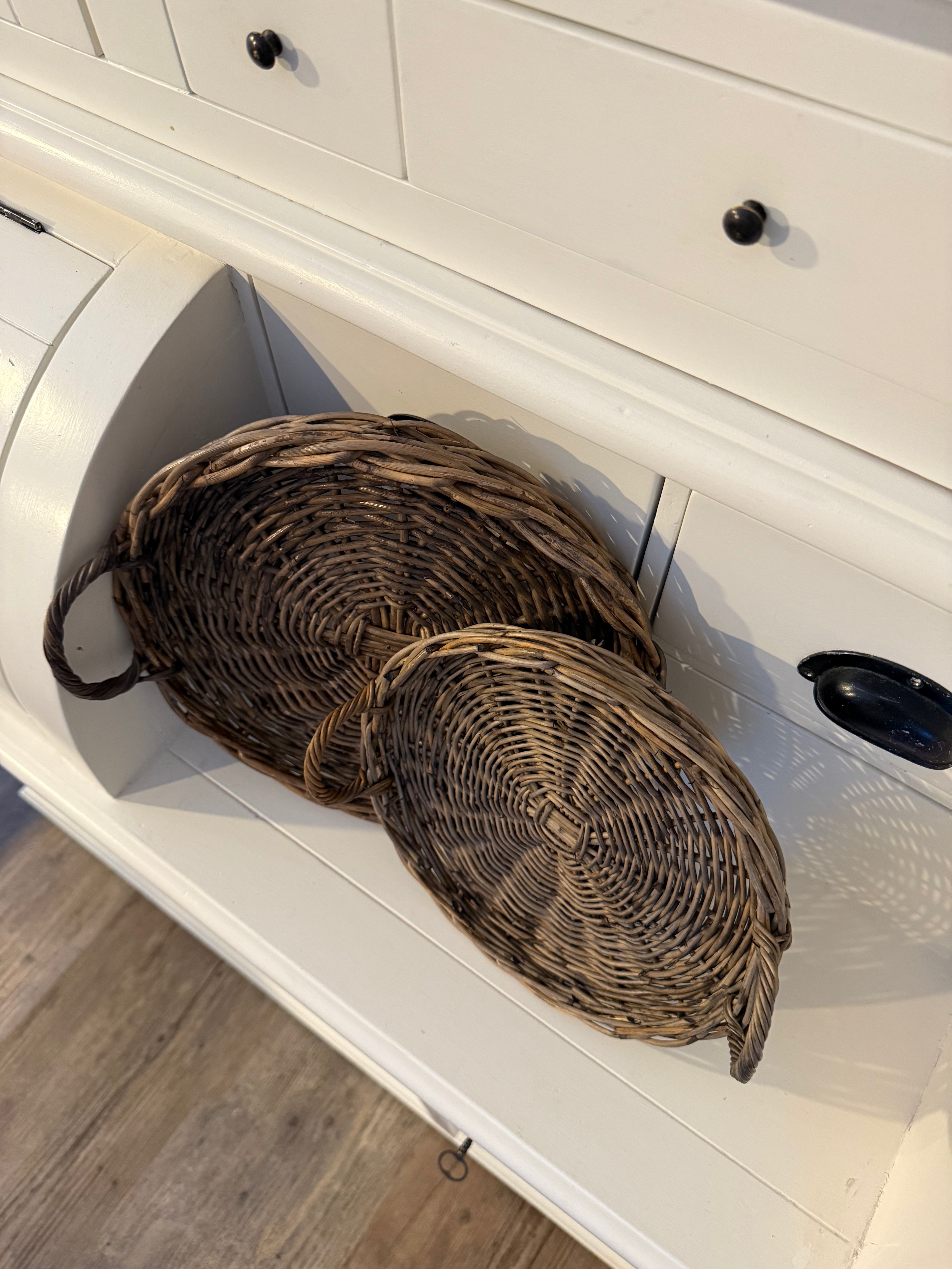 Rattan Tablett 2er Set