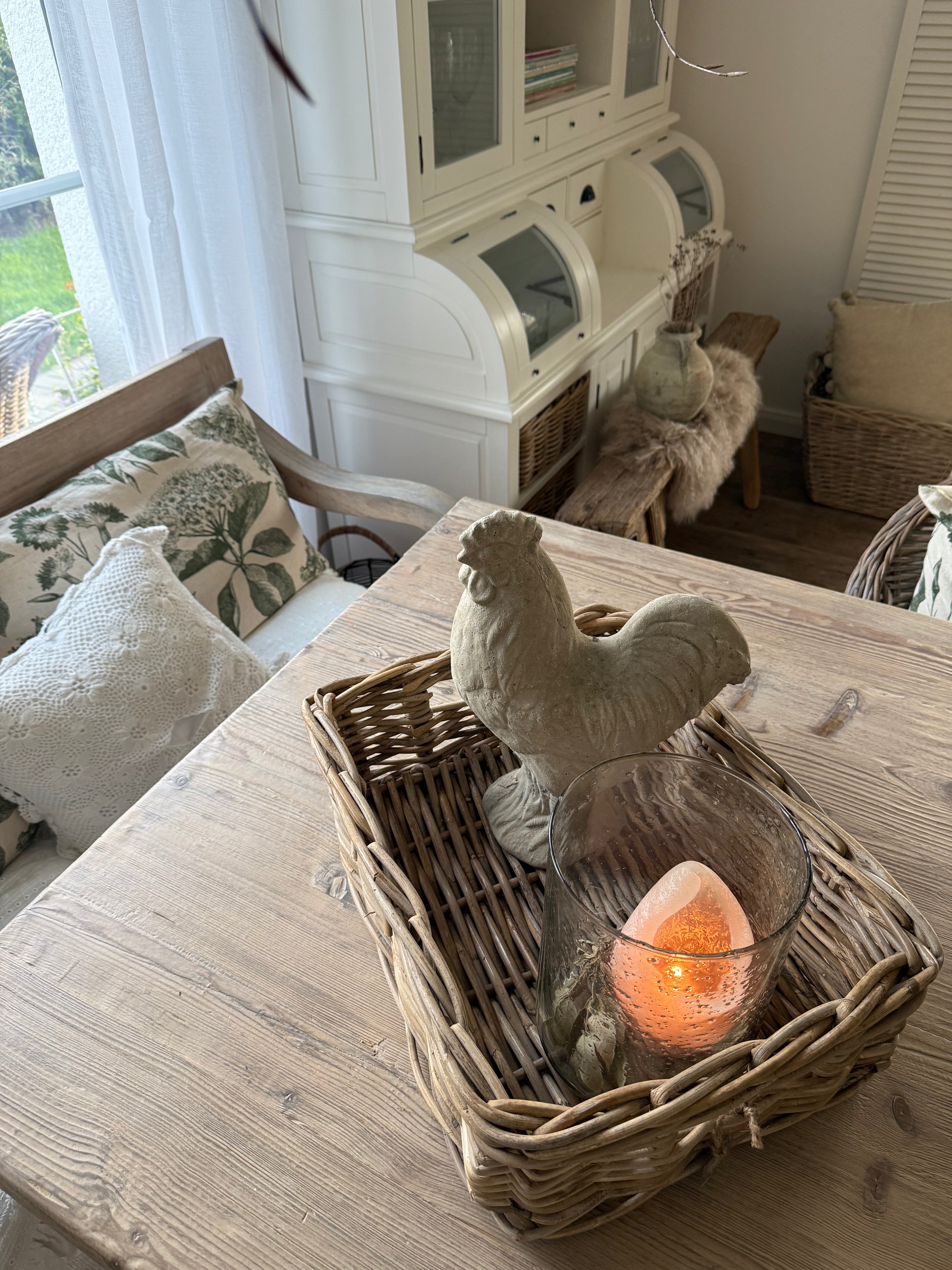 Rattan-Tablett im Landhaus- & Farmhouse-Stil